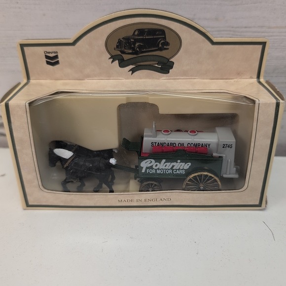 Lledo Other - Standard Oil Company VINTAGE Polarine Motor Cars Horse Drawn Wagon Chevron No. 9